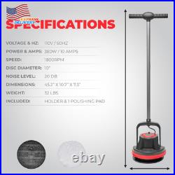 10 Heavy Duty Commercial Pad Polisher Orbiter Hard Floor Buff Cleaner Machine