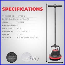 10 Heavy Duty Floor Polisher with 39Ft Cord Wide Cleaning Path Machine