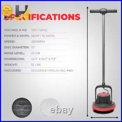 10 Heavy Duty Floor Polisher with 39ft Cord Efficient Cleaning Machine