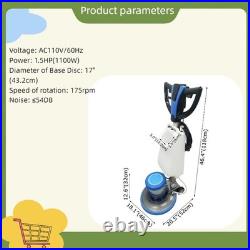 110V 1.5HP Commercial Floor Buffer Srubber and Polisher Machine 17
