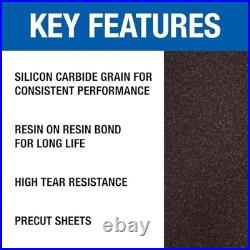 12 x 18 Silicon Carbide Floor Sanding Sheets, 20 Grit, 20-Pack for Wood & Meta