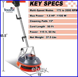 15 Floor Buffer Machine, Commercial Floor Scrubber Machine with Brushes and Pad