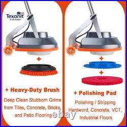 15 Floor Buffer Machine, Commercial Floor Scrubber Machine with Brushes and Pad