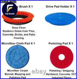 15 Floor Buffer Machine Commercial Floor Scrubber Machine with Brushes and Pads