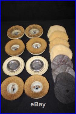 17 Vintage Floor Polisher Rotary Orbital Scrubbing Brushes & Buffing Pads 5 1/2