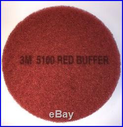 30 Pads 3M 13'' Red 5100 Floor Buffing / Buffer Cleaning Pads 175-600 RPM