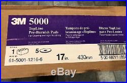 3M 5000 Top Line Pre-Burnish Floor Scrubber Pads 17 Box of 5 Janitorial Buffer