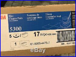 3M 5300 Blue Cleaner Floor Scrubber Pads 17 Box of 5 Janitorial Buffer