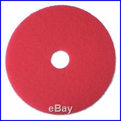 3M Buffer Floor Pad 5100, 13, Red, 5/carton