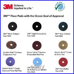 3M Buffer Floor Pad 5100 Red 19 Removes Soil Scratches Scuff Marks and Black