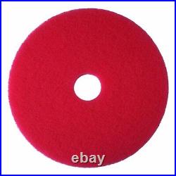 3M Buffer Floor Pad 5100, Red, 20, 5/Case, Removes Soil, Scratches