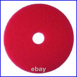 3M Buffer Floor Pad 5100, Red, 20, 5/Case, Removes Soil, Scratches, Scuff Ma