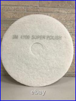 3M Floor Polisher Pad White Super 4100 18 inch 5 Pads per case-Commerical