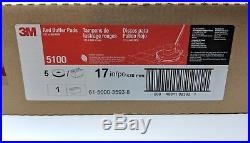 3M Red Buffer Pad 5100, 17, 5/Case, Lot of 1 Commercial Floor Cleaning