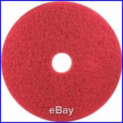 3M Red Buffer Pad 5100, 17, 5/Case, Lot of 1 Commercial Floor Cleaning