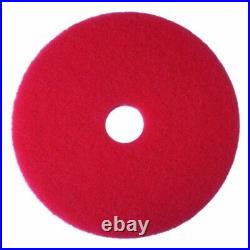 3M Red Buffer Pad 5100, 18 Floor Buffer, Machine Use (Case of 5)