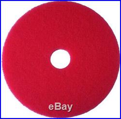 3M Red Buffer Pad 5100, 24' Floor Buffer, Machine Use (Case Of 5)