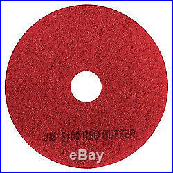 3M(TM) 5100 Buffer Floor Pads, 20in, Red, Box Of 5