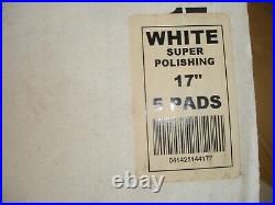 3 THREE PADS Floor Buffer White Super Polish Polishing Pads 17 Inch NEW in Box