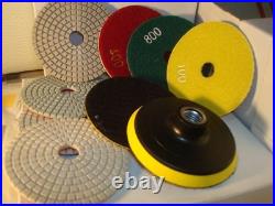 40+3PCS 4 Diamond Polishing Pads for Grinder Polisher Granite Stone Quartz Tile