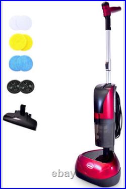 4-in-1 Floor Cleaner, Scrubber, Vacuum and Polisher Cyclonic Red/Black Ewbank