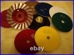 5 Diamond Polishing Pad 70+ 3 grinding Cup Wheel GRANITE concrete floor grinder 5 Diamond Polishing Pad 70+ 3 grinding Cup Wheel GRANITE concrete floor grinder
