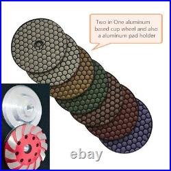 5 Diamond wet dry 19+2 grinding wheel polishing pad buffer granite marble floor