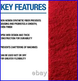 5 Durable Zirconia Alumina Floor Maintenance Pads 12 x 18 Red for Buffing 5 Durable Zirconia Alumina Floor Maintenance Pads 12 x 18 Red for Buffing