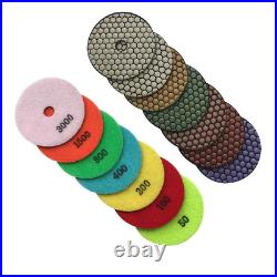 5 In. Dry Diamond Polishing Pad Set for Stone and Concrete, #50, #100, #200, #40