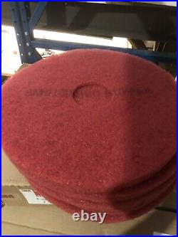 5 x 3M Red Buffer Floor Pads 5100 15 Inch, Cleaning Scrubber Polisher Clean