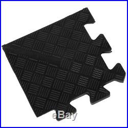 5pcs Rubber Ground Mat Indoor Fitness Buffer Floor Pad Damping Cushion Black