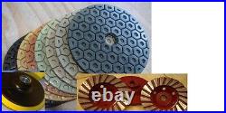 7 concrete floor grinder Polish Pad + 3 Pcs 5 stone travertine grinding wheel