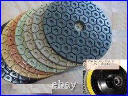 7 concrete floor grinder Polish Pad + 3 Pcs 5 stone travertine grinding wheel