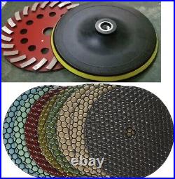 7 wet polisher concrete floor grinder 16+2 sanding grinding buffing wheel pad