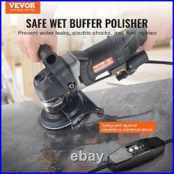 800W 4in Wet Stone & Concrete Floor Polisher 6-Speed with 7 Pads Included