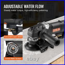 800W 4in Wet Stone & Concrete Floor Polisher 6-Speed with 7 Pads Included