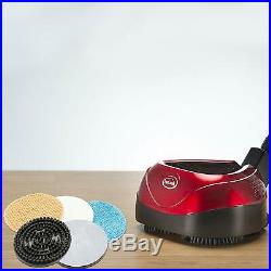 All-In-One Floor Cleaner Scrubber Polisher Non-Damaging w Reusable Pads Red NEW
