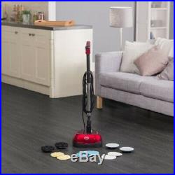 All-In-One Floor Cleaner Scrubber and Polisher Telescopic Handle Cleaning Pads