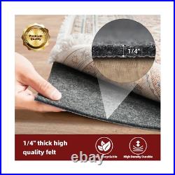 BAGAIL Felt and Natural Rubber Backing Rug Pads 1/4 Thick, 10 x 14 Ft Non