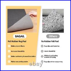 BAGAIL Felt and Natural Rubber Backing Rug Pads 1/4 Thick, 10 x 14 Ft Non