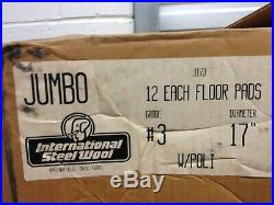 Case of 12 17 Jumbo Steel Wool Floor Buffer Pads