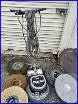 Clarke FM-1700 ALTO 17 Floor Buffer Polisher 120 volts WithPads Drivers and Discs