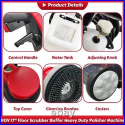 Commercial 110V 17 Carpet/Floor Scrubber Buffer Heavy Duty Polisher Machine