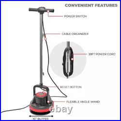 Commercial Corded 10 In. 1800 RPM Floor Cleaner Scrubber Polisher Burnisher with Commercial Corded 10 In. 1800 RPM Floor Cleaner Scrubber Polisher Burnisher with