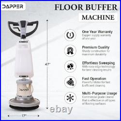 Commercial Corded Carpet Hard Floor Cleaner 17 in. Machine Grey 2 Brushes 3 Pads Commercial Corded Carpet Hard Floor Cleaner 17 in. Machine Grey 2 Brushes 3 Pads