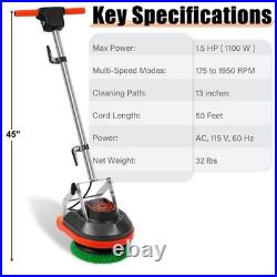 Commercial Floor Scrubber Buffer 13in Orbital Cleaner 115V HHQ Orb-6