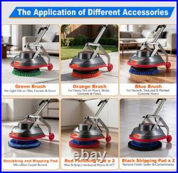 Commercial Floor Scrubber Machine, 13 Heavy Duty Floor Buffer and Polisher Elec