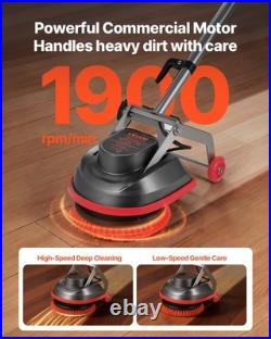 Commercial Floor Scrubber Machine, Heavy Duty Floor Cleaner Polisher with 2 Wheel