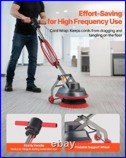 Commercial Floor Scrubber Machine, Heavy Duty Floor Cleaner Polisher with 2 Wheel