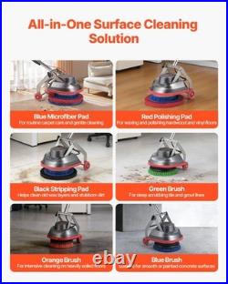 Commercial Floor Scrubber Machine, Heavy Duty Floor Cleaner Polisher with 2 Wheel